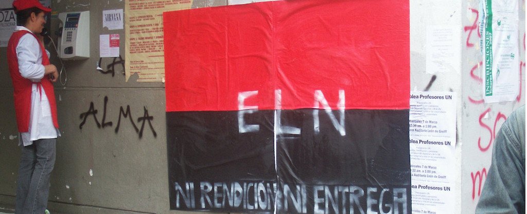 bandera del ELN en Bogotá