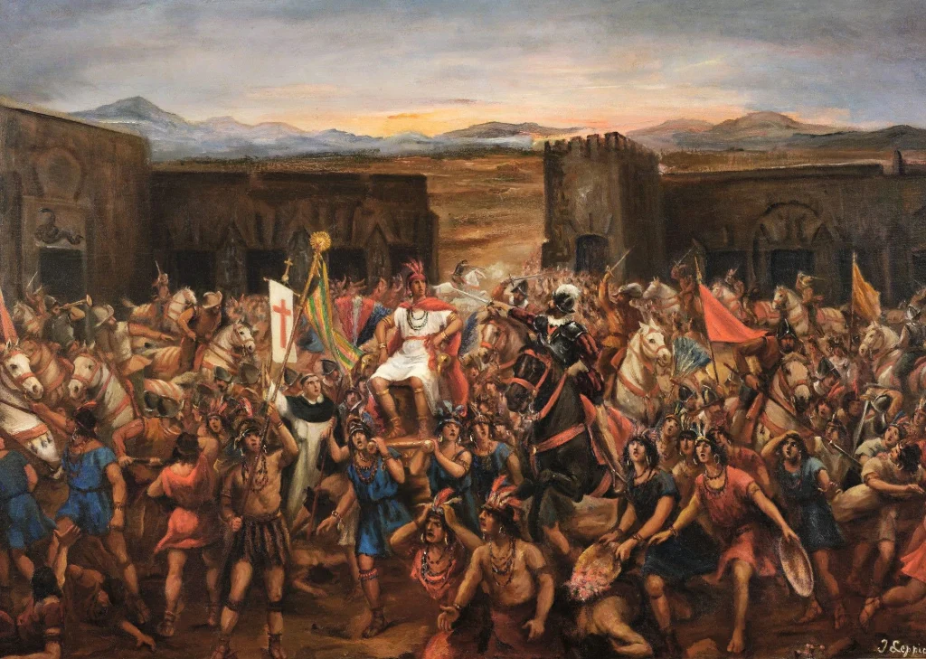 Atahualpa siendo detenido